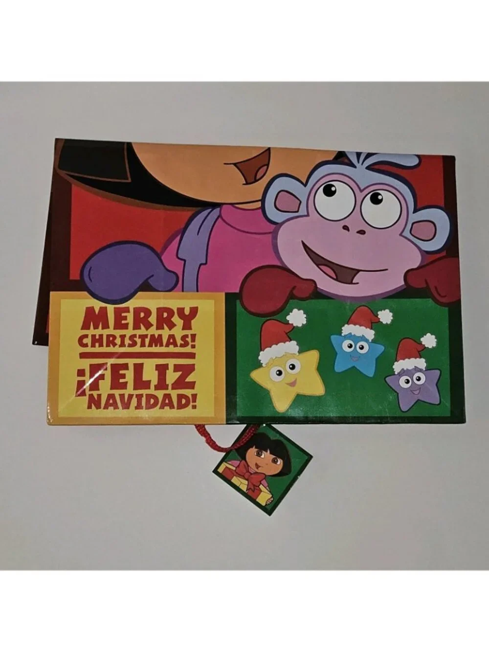 Dora Explorer Gift Bag Merry Christmas Feliz Navidad 12.5